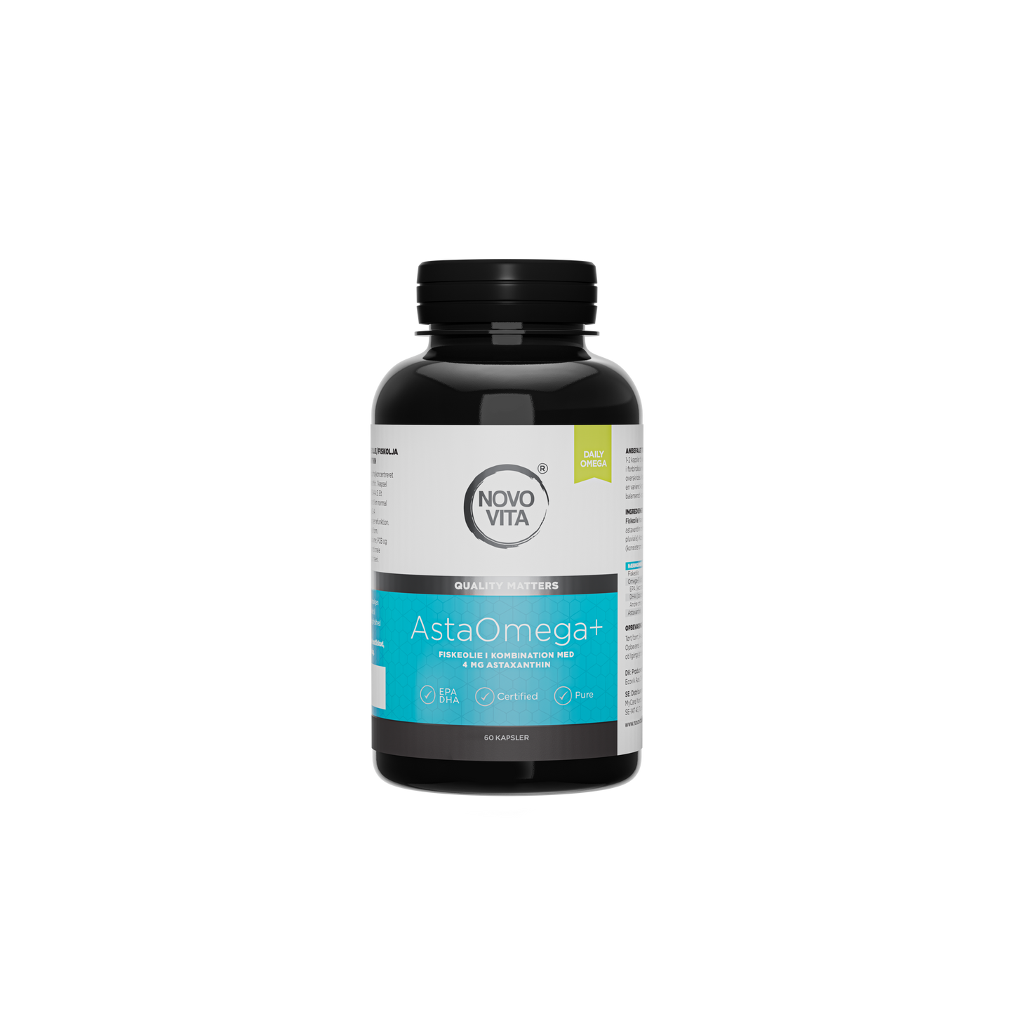Novo Vita AstaOmega+ – højkoncentreret omega-3 fiskeolie med astaxanthin
