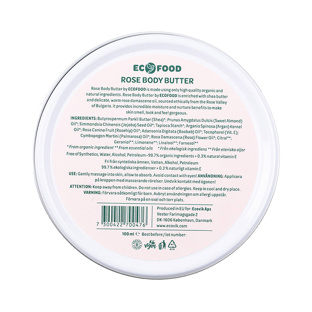 Organic Body Butter (Bulgarian Rose) 100ml & 15ml