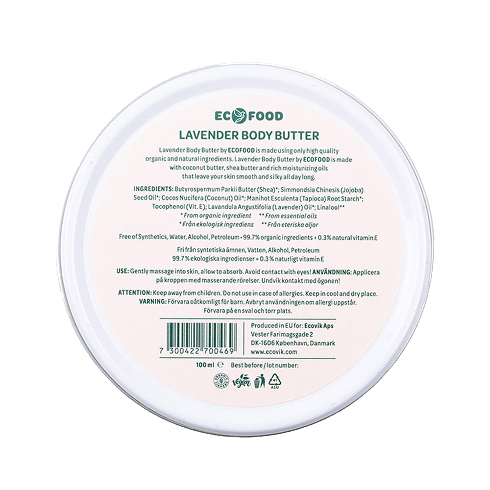 Organic Body Butter (Lavender) 100ml & 15ml