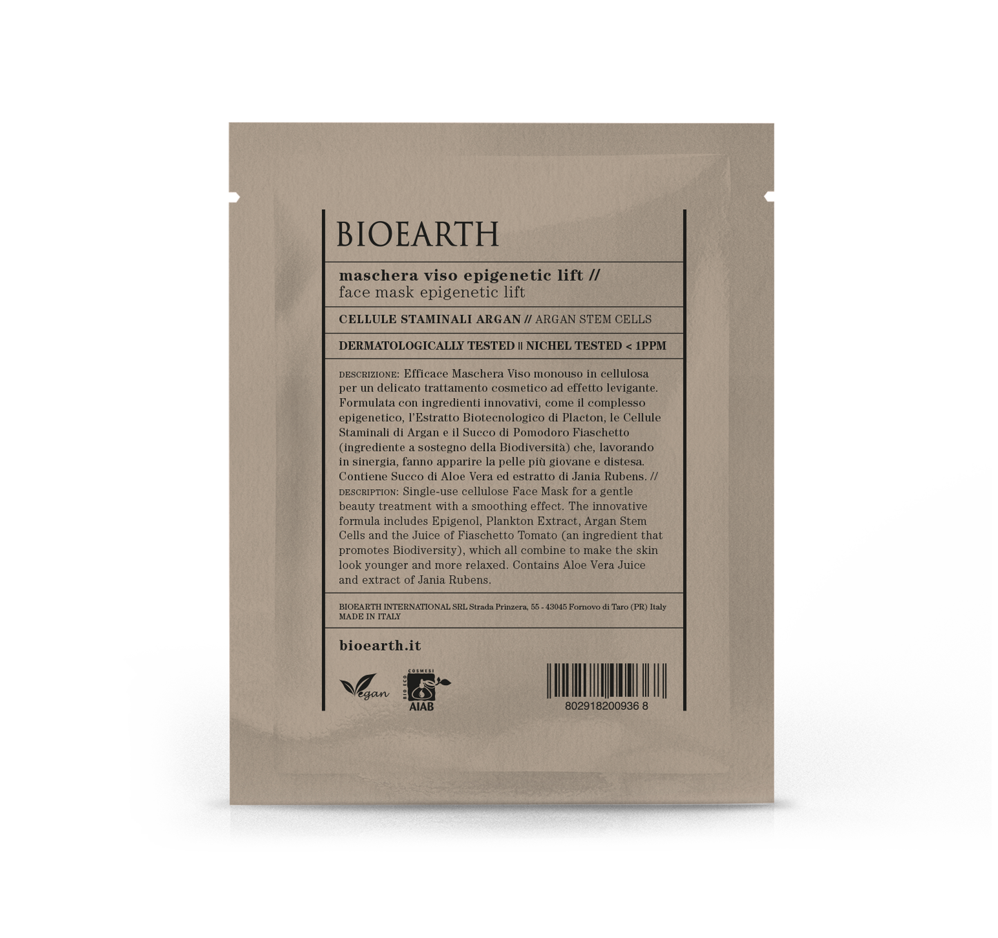 Sheet Epigenetic Lift Face Mask - Argan Stem Cells