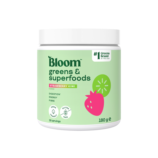 Bloom Greens & Superfoods – Jordbær & Kiwi, 180 g