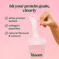 Bloom Clear Protein + Collagen – Fersken & Mangosmag, 250 g