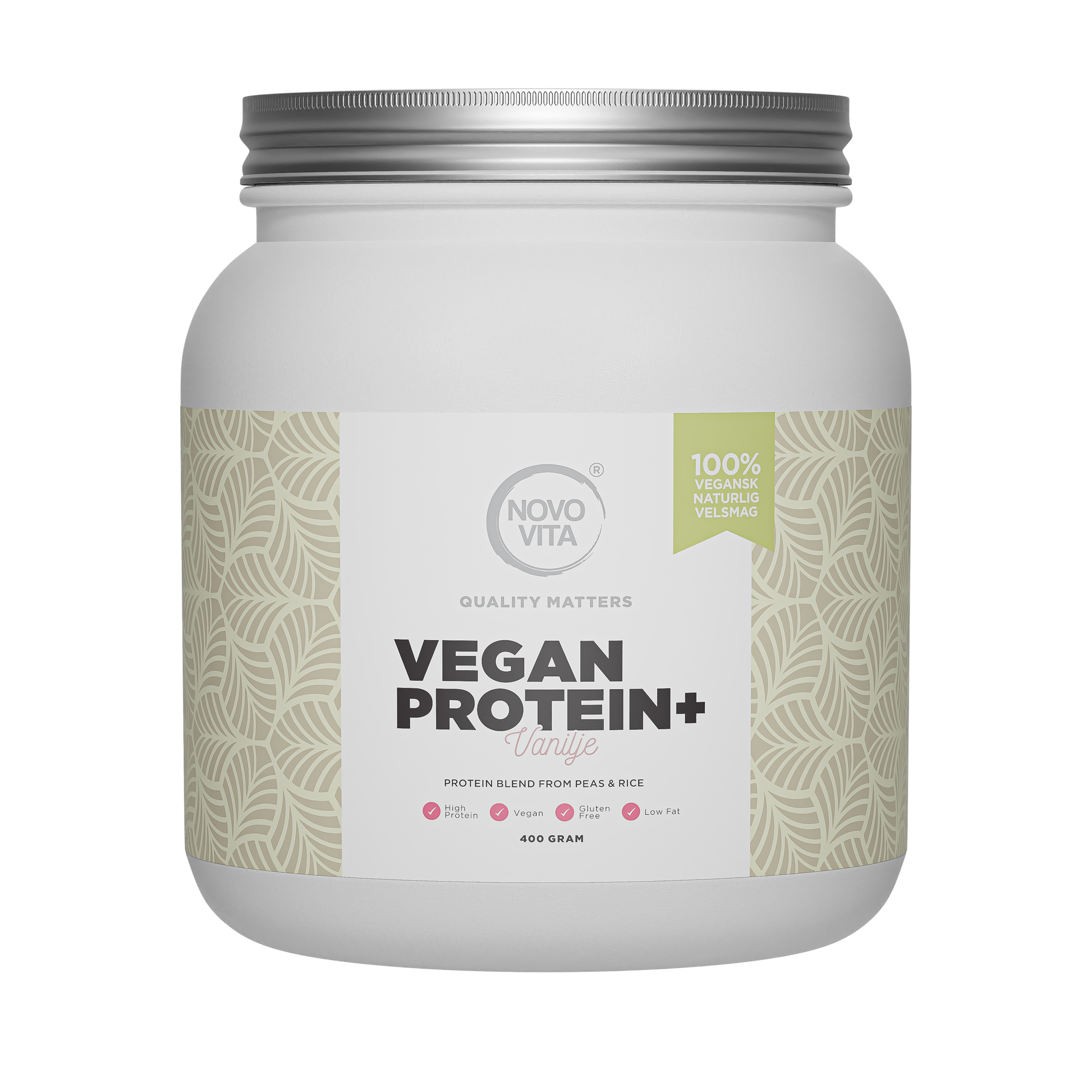 Novo Vita Vegan Protein+ Vanilje – plantebaseret proteinpulver