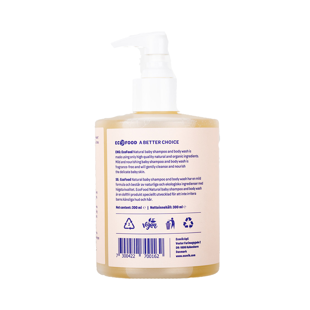 Natural Baby Shampoo and Baby Wash (Fragnance FREE) 300 ml