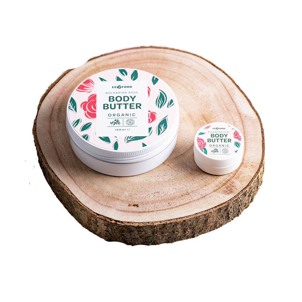 Organic Body Butter (Bulgarian Rose) 100ml & 15ml