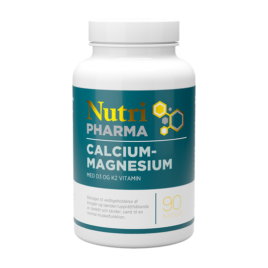 NutriPharma, CALCIUM-MAGNESIUM med D3 og K2 vitamin – 90 kap.